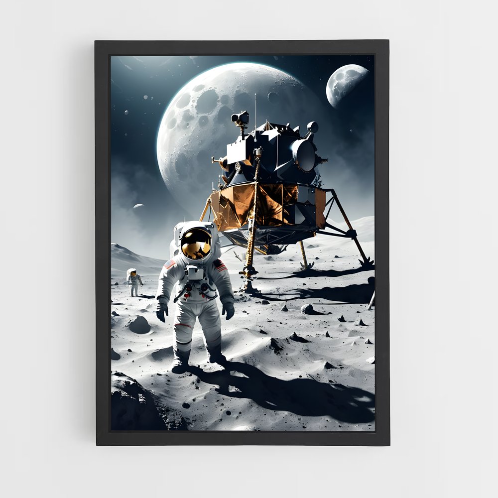 Poster Premiers Pas Lunaire – affiche Missions spatiales (vue 2)